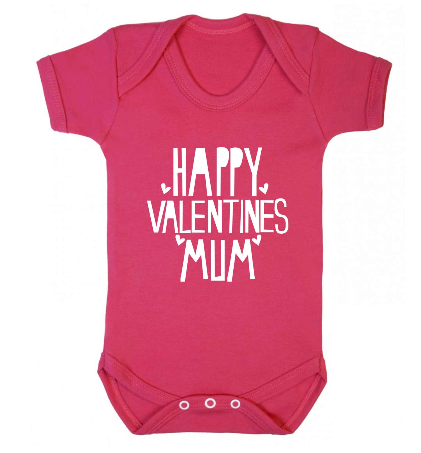 Happy valentines mum baby vest dark pink 18-24 months