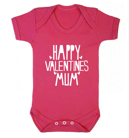 Happy valentines mum baby vest dark pink 18-24 months