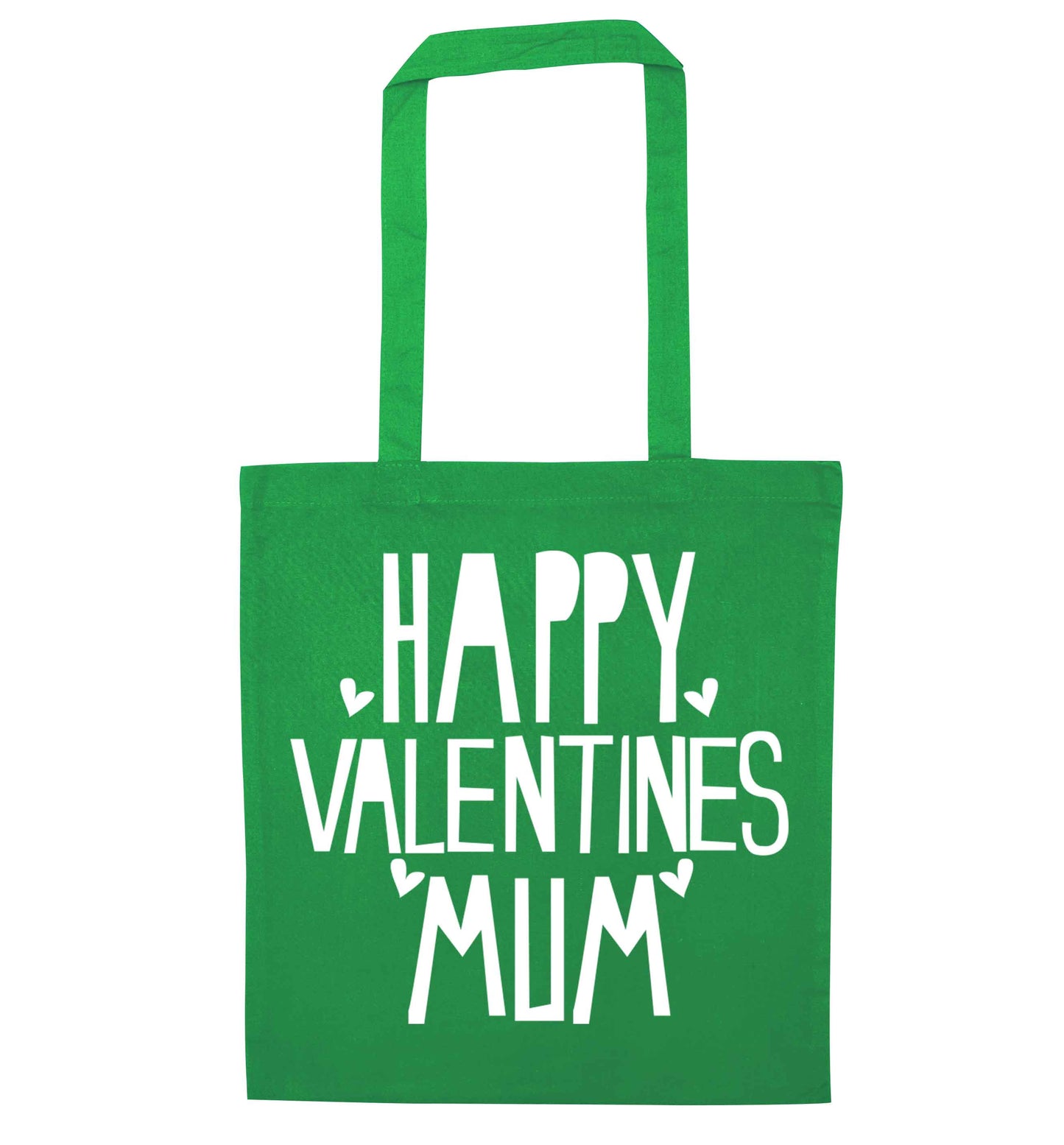 Happy valentines mum green tote bag