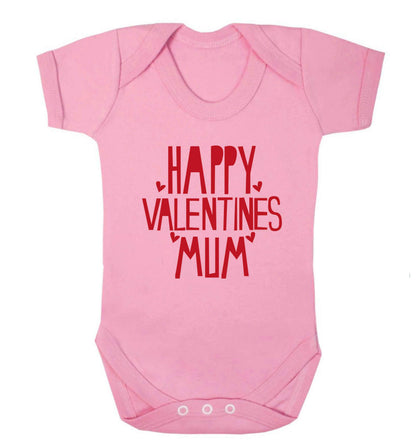 Happy valentines mum baby vest pale pink 18-24 months