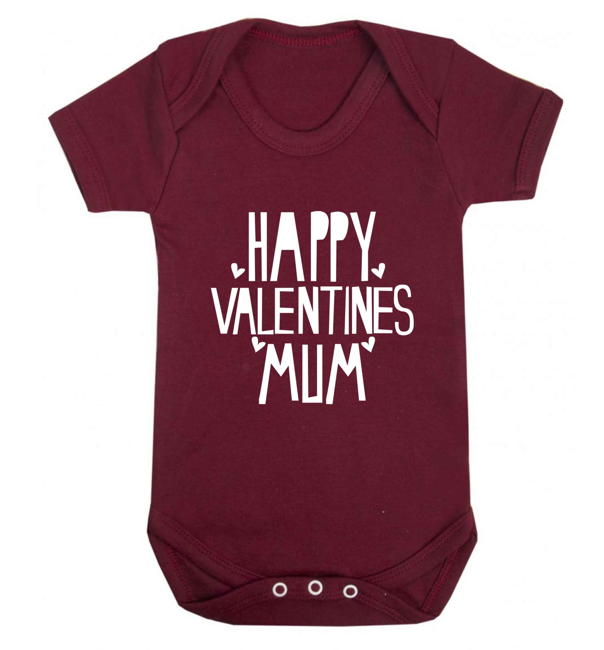 Happy valentines mum baby vest maroon 18-24 months