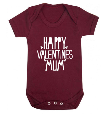 Happy valentines mum baby vest maroon 18-24 months