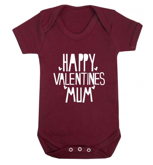Happy valentines mum baby vest maroon 18-24 months