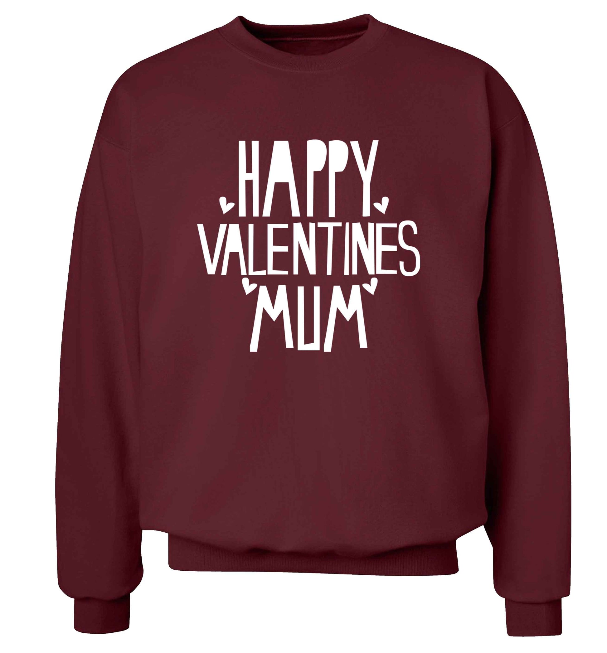 Happy valentines mum adult's unisex maroon sweater 2XL