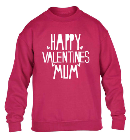Happy valentines mum children's pink sweater 12-13 Years
