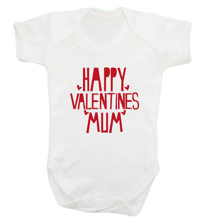 Happy valentines mum baby vest white 18-24 months