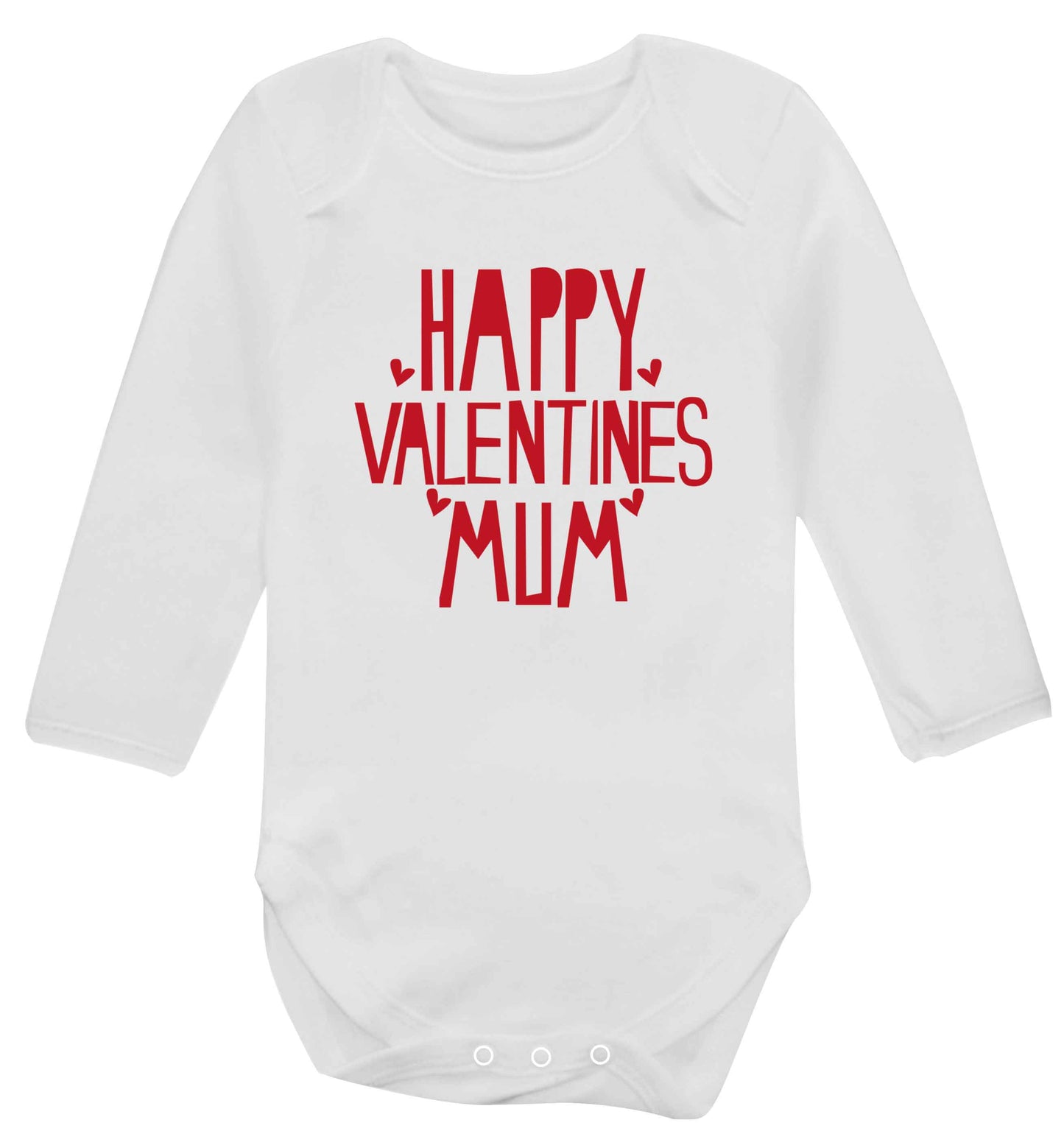 Happy valentines mum baby vest long sleeved white 6-12 months