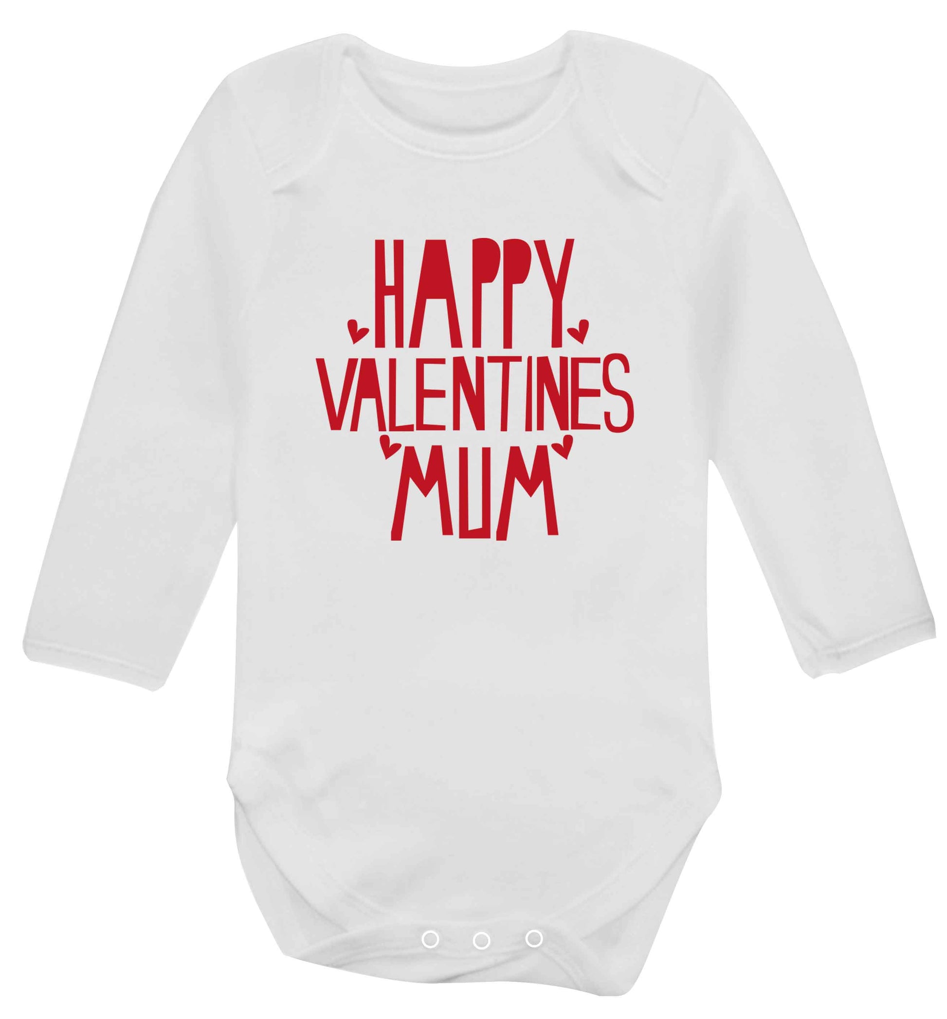 Happy valentines mum baby vest long sleeved white 6-12 months