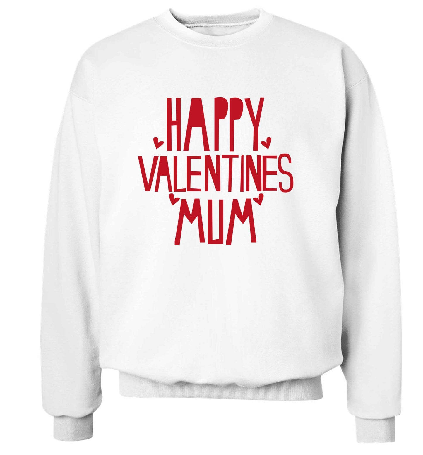 Happy valentines mum adult's unisex white sweater 2XL
