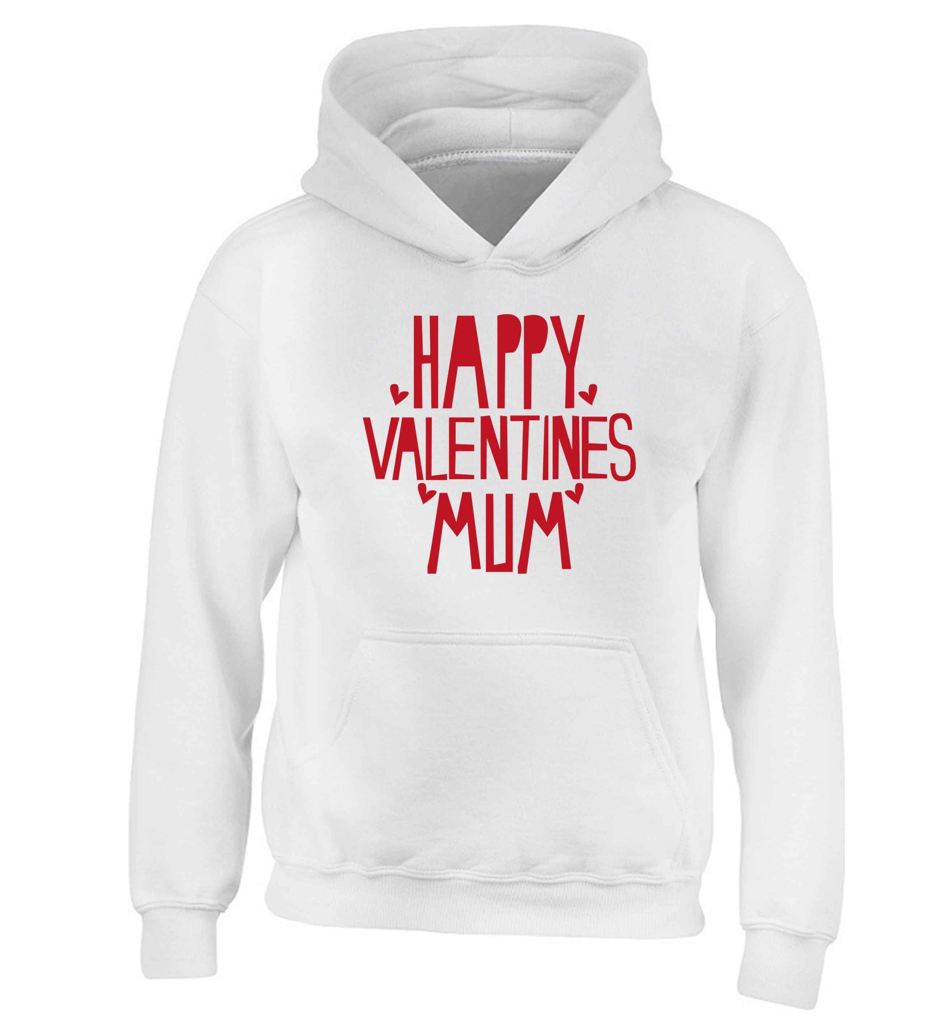 Happy valentines mum children's white hoodie 12-13 Years