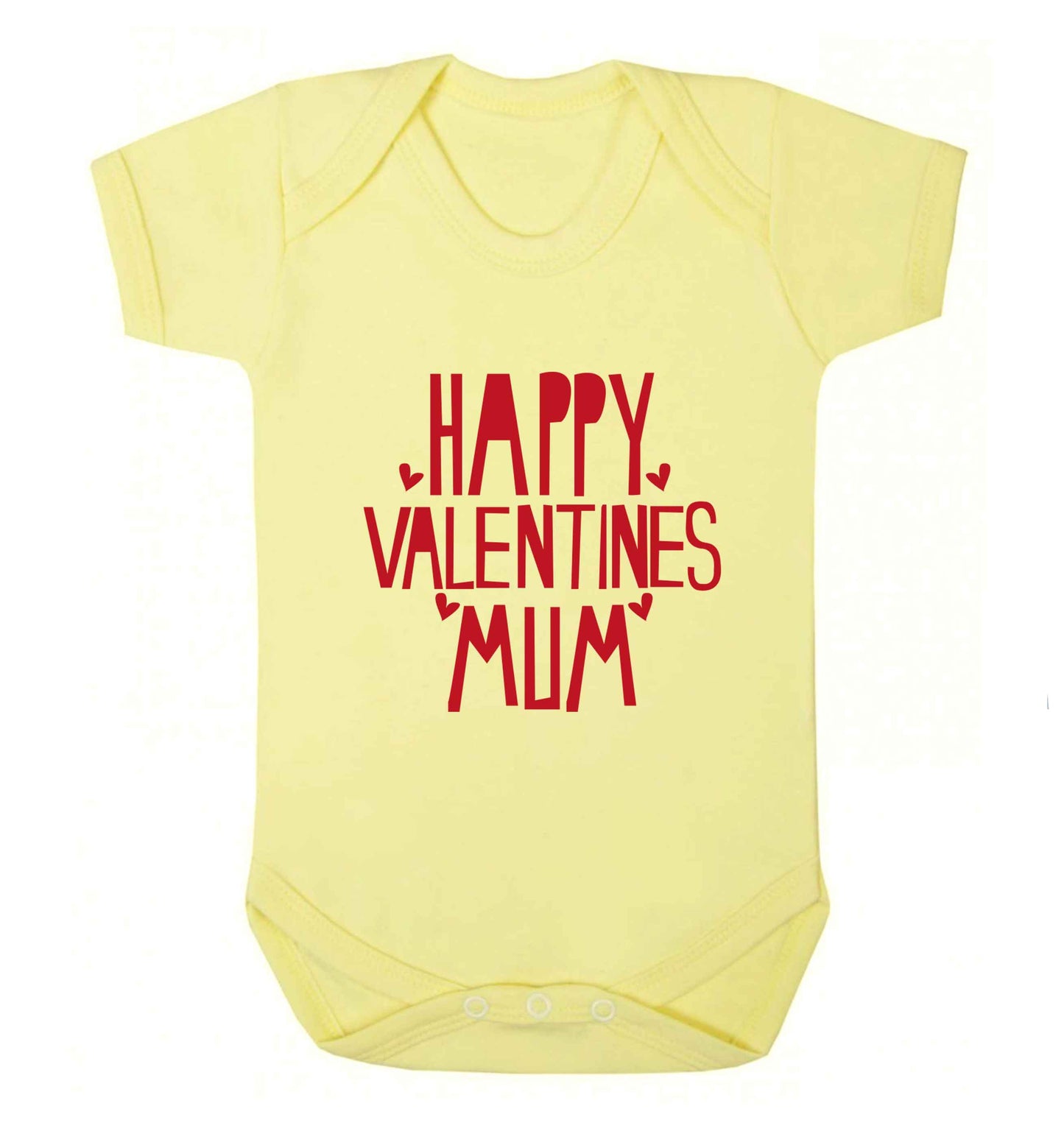 Happy valentines mum baby vest pale yellow 18-24 months