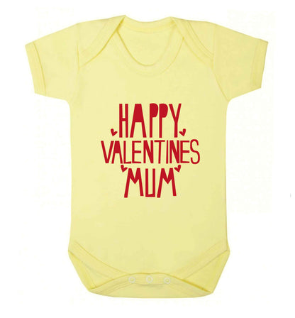Happy valentines mum baby vest pale yellow 18-24 months
