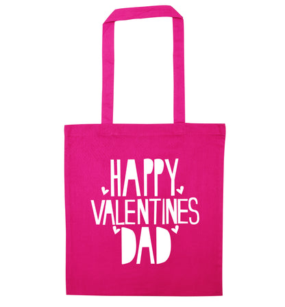 Happy Valentines Dad pink tote bag