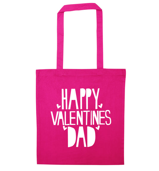 Happy Valentines Dad pink tote bag