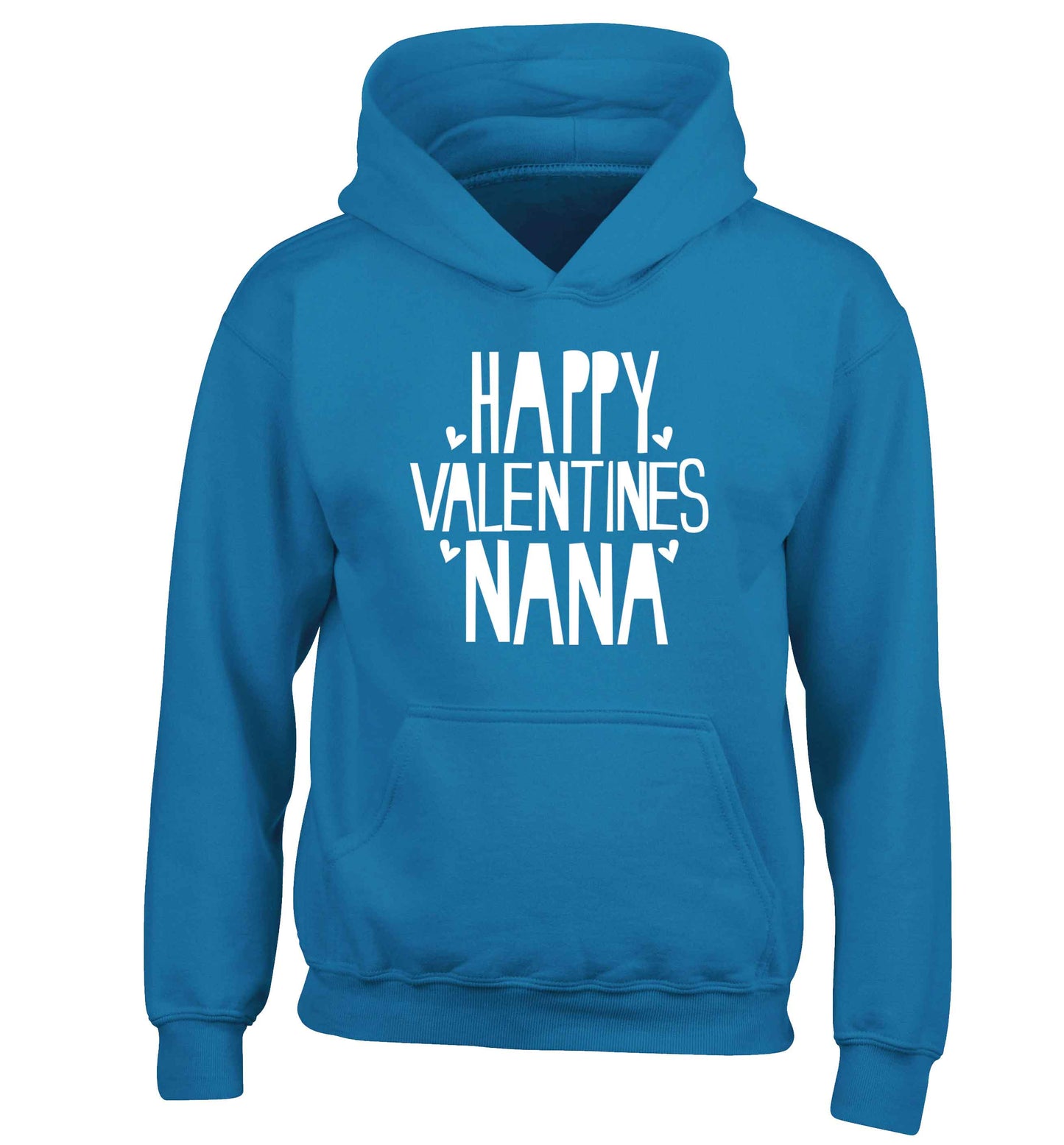 Happy valentines nana children's blue hoodie 12-13 Years