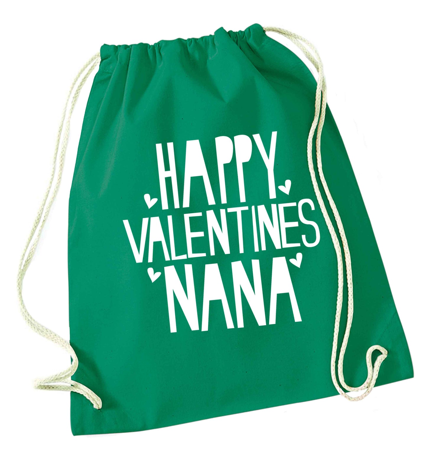 Happy valentines nana green drawstring bag