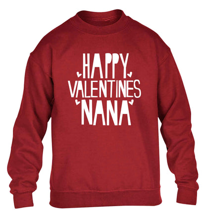 Happy valentines nana children's grey sweater 12-13 Years