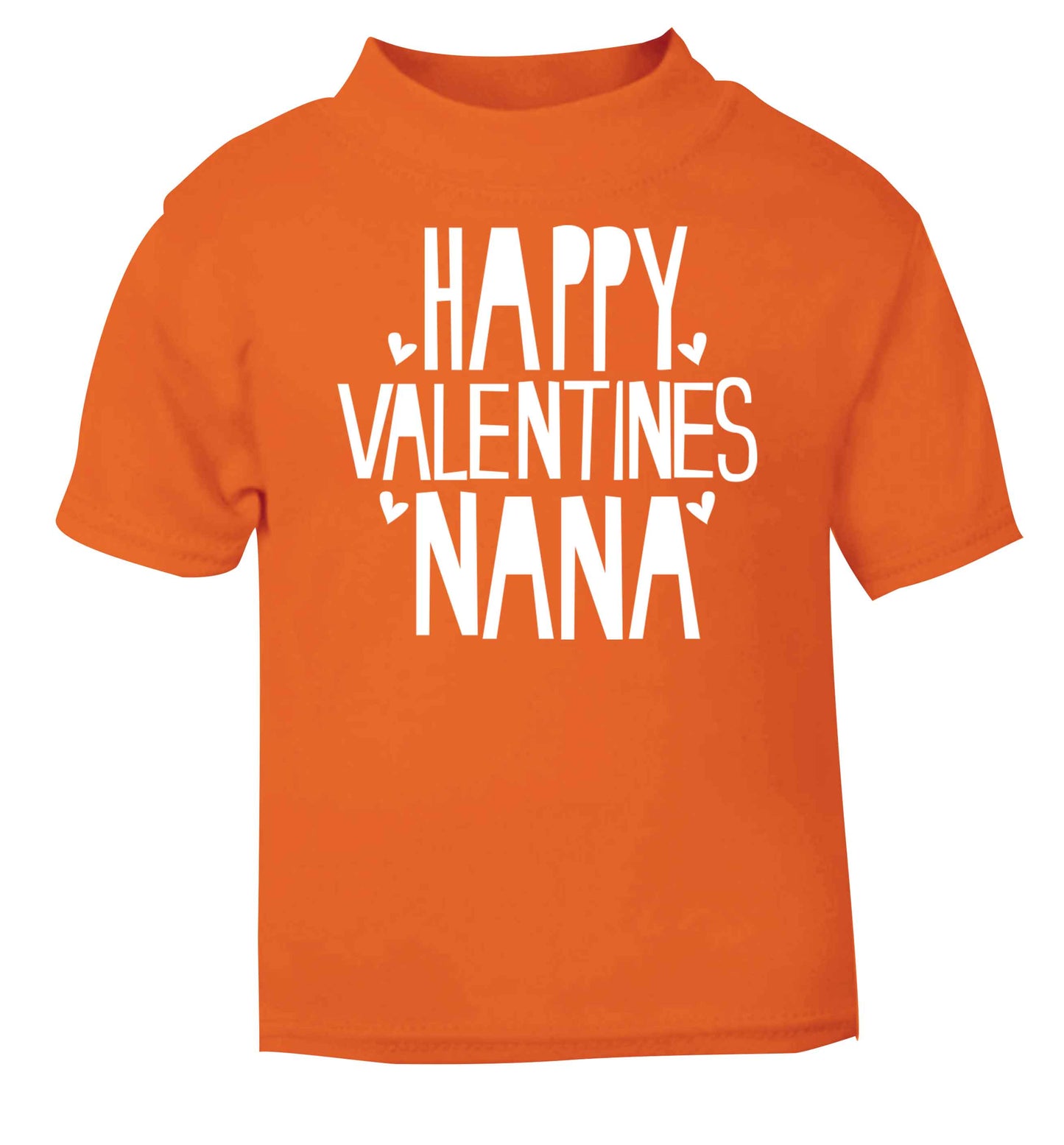 Happy valentines nana orange baby toddler Tshirt 2 Years