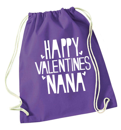 Happy valentines nana purple drawstring bag