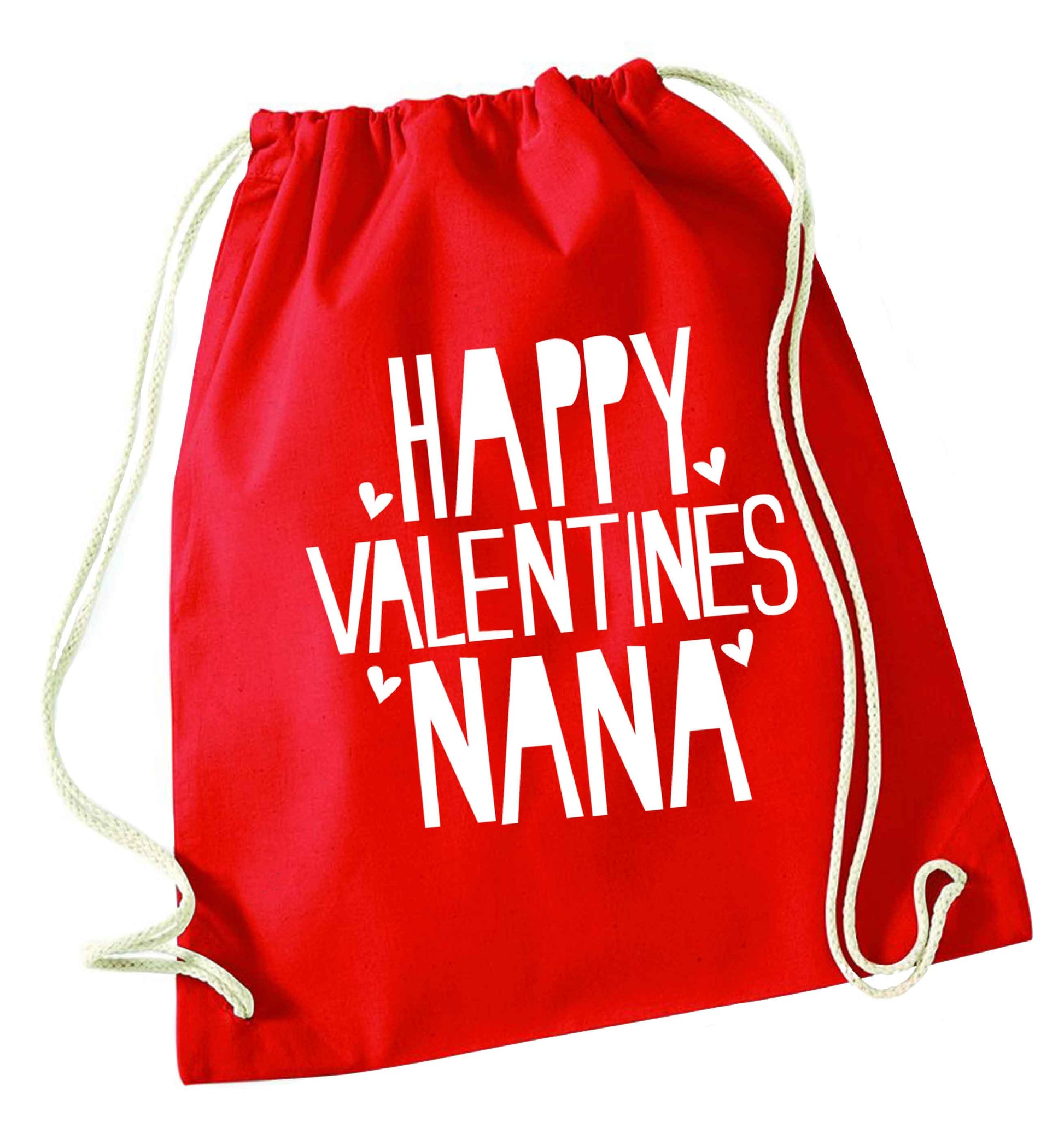Happy valentines nana red drawstring bag 