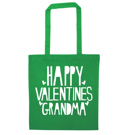 Happy valentines grandma green tote bag