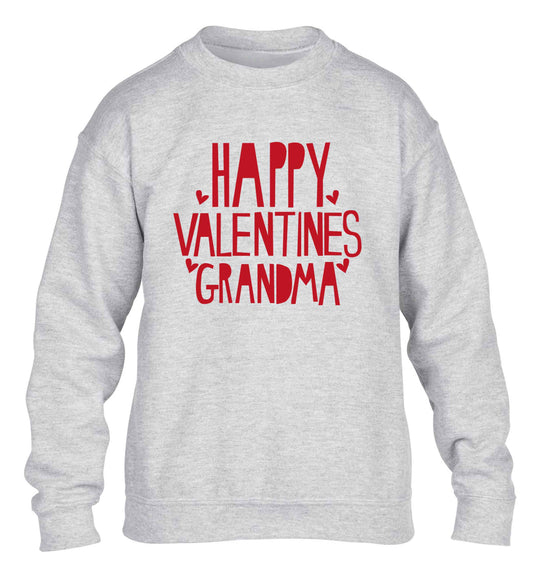 Happy valentines grandma children's grey sweater 12-13 Years