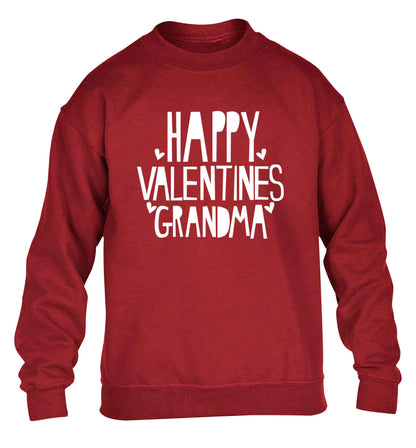 Happy valentines grandma children's grey sweater 12-13 Years
