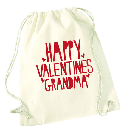 Happy valentines grandma natural drawstring bag