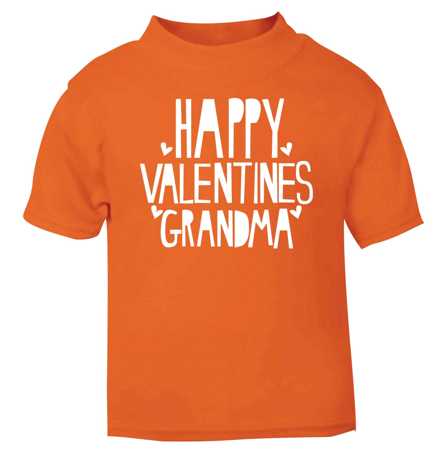 Happy valentines grandma orange baby toddler Tshirt 2 Years