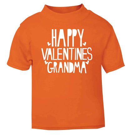 Happy valentines grandma orange baby toddler Tshirt 2 Years
