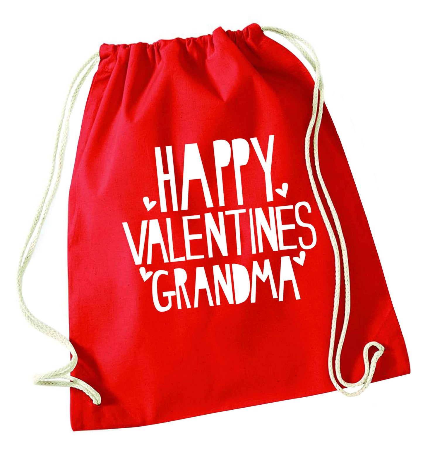 Happy valentines grandma red drawstring bag 