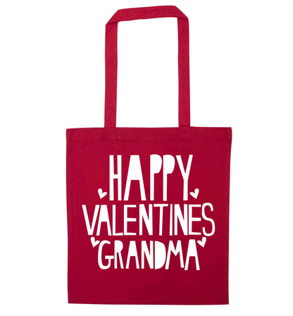Happy valentines grandma red tote bag