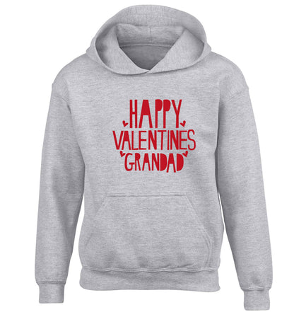 Happy valentines grandad children's grey hoodie 12-13 Years