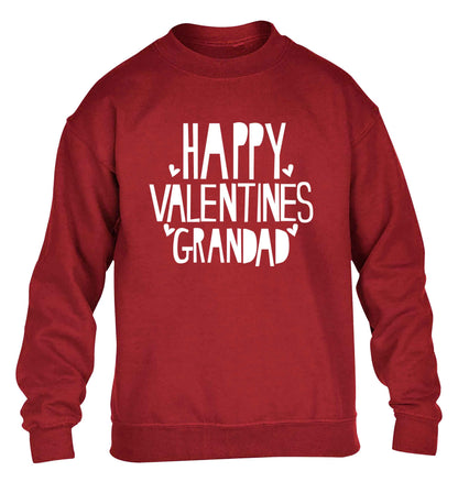 Happy valentines grandad children's grey sweater 12-13 Years