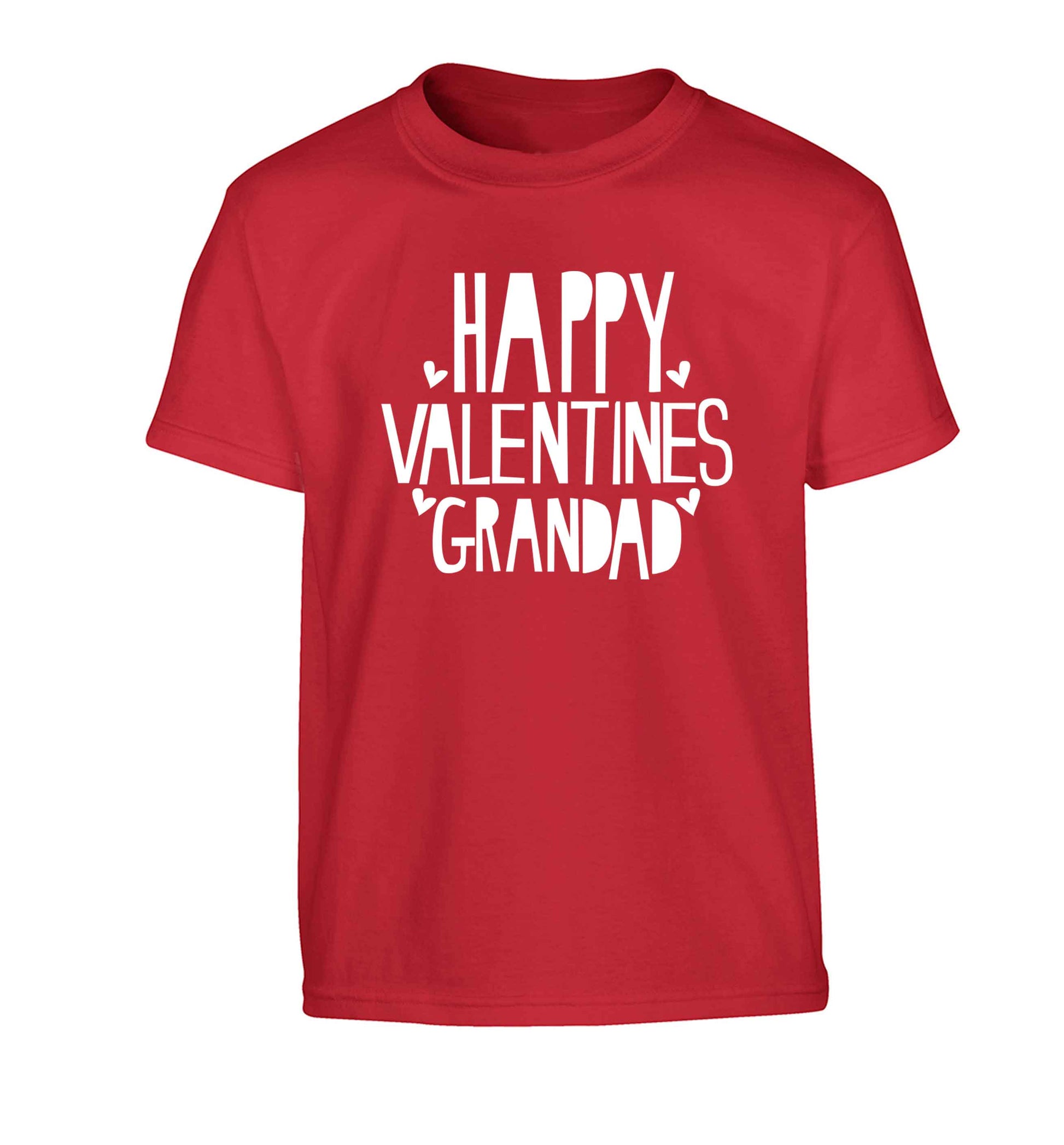 Happy valentines grandad Children's red Tshirt 12-13 Years