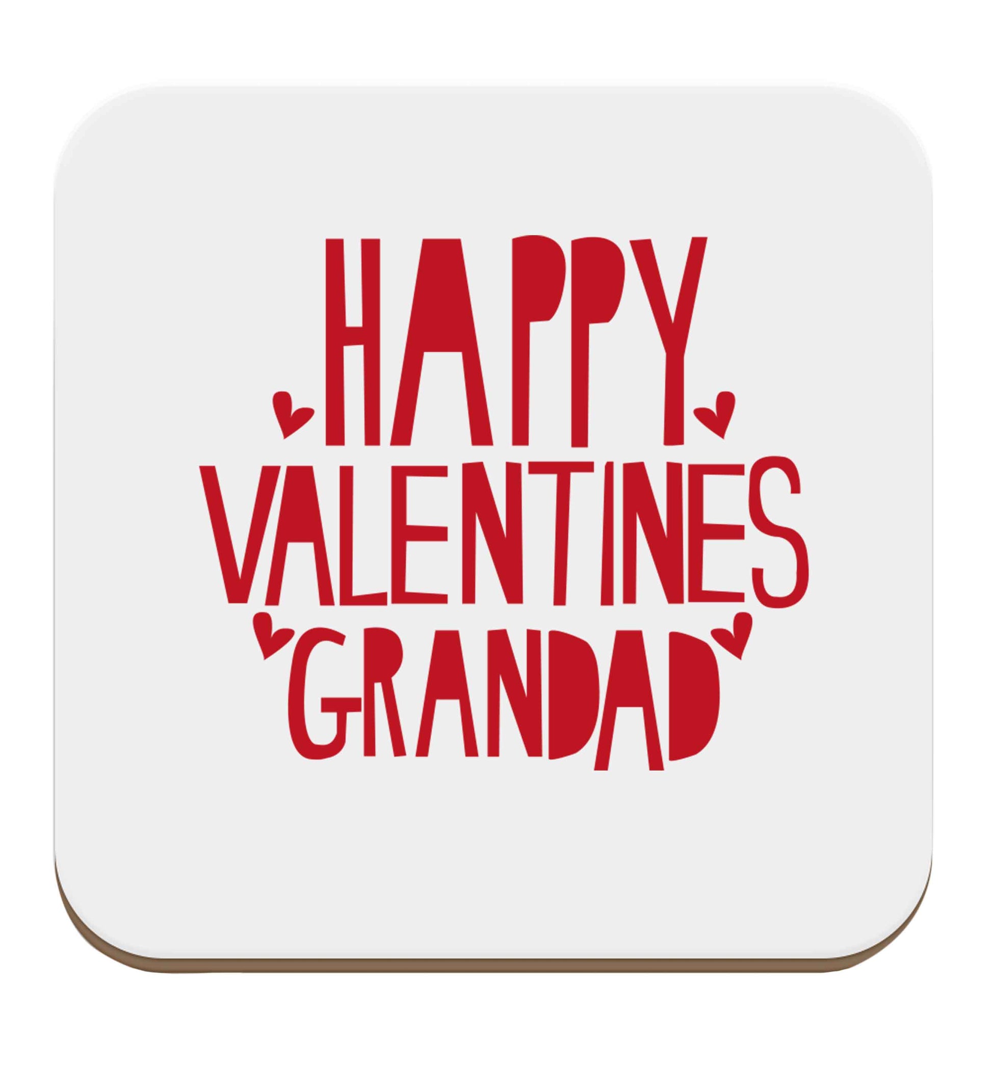 Happy valentines grandad set of four coasters