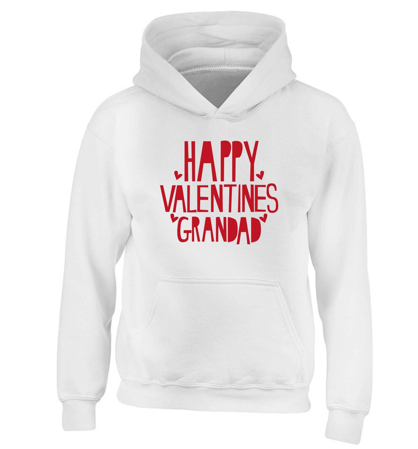 Happy valentines grandad children's white hoodie 12-13 Years