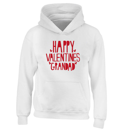 Happy valentines grandad children's white hoodie 12-13 Years