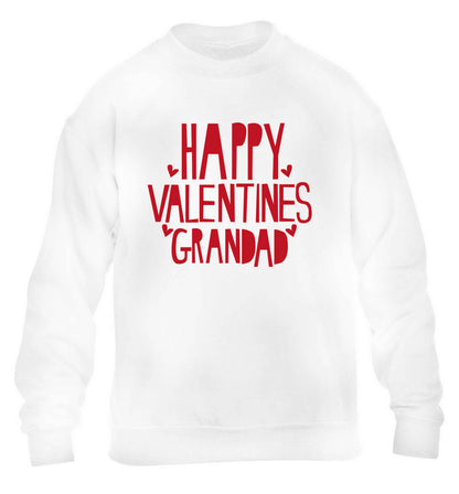 Happy valentines grandad children's white sweater 12-13 Years