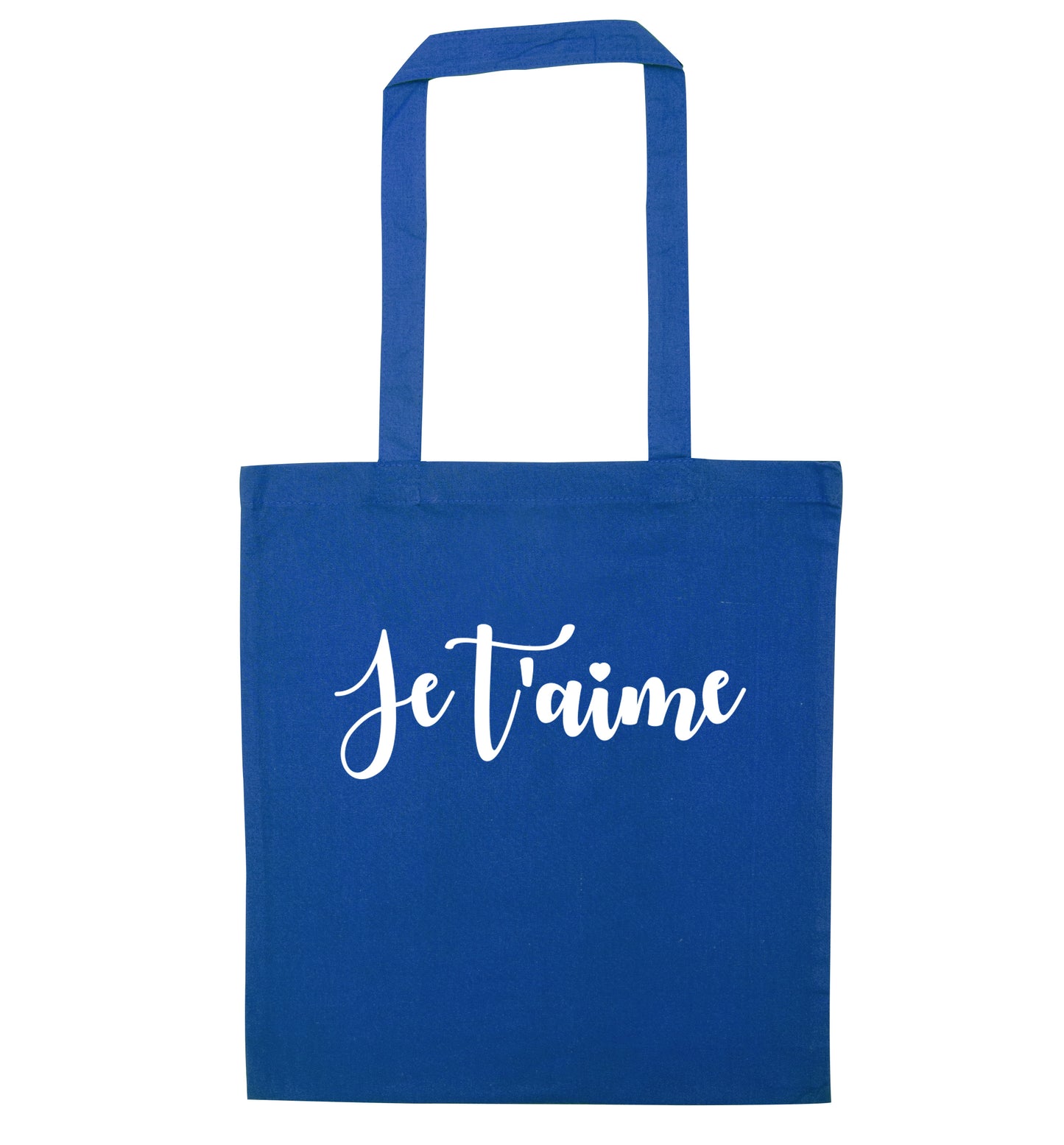 Je t'aime - I love you blue tote bag