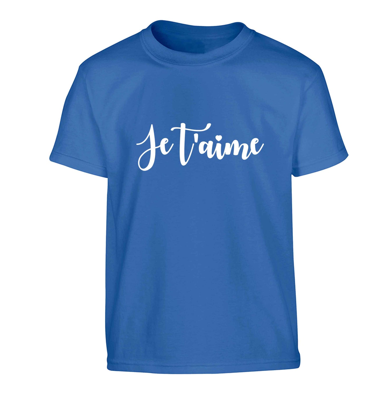 Je t'aime Children's blue Tshirt 12-13 Years