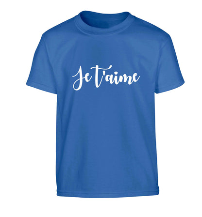 Je t'aime Children's blue Tshirt 12-13 Years