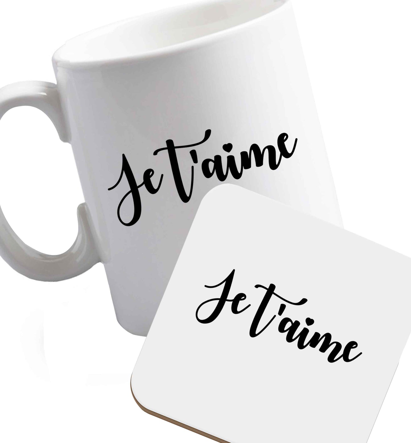 10 oz Favourite Type Pan Pancake ceramic mug and coaster set right handed