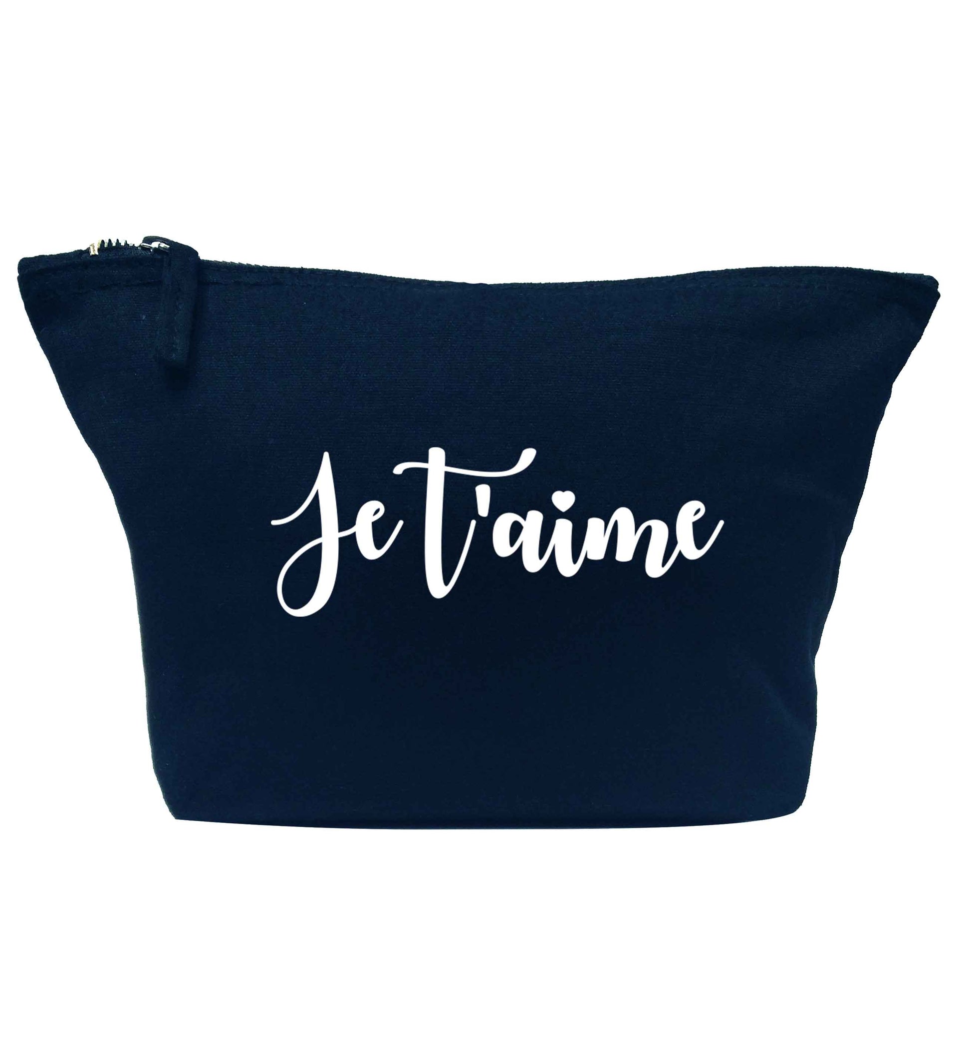 Je t'aime navy makeup bag