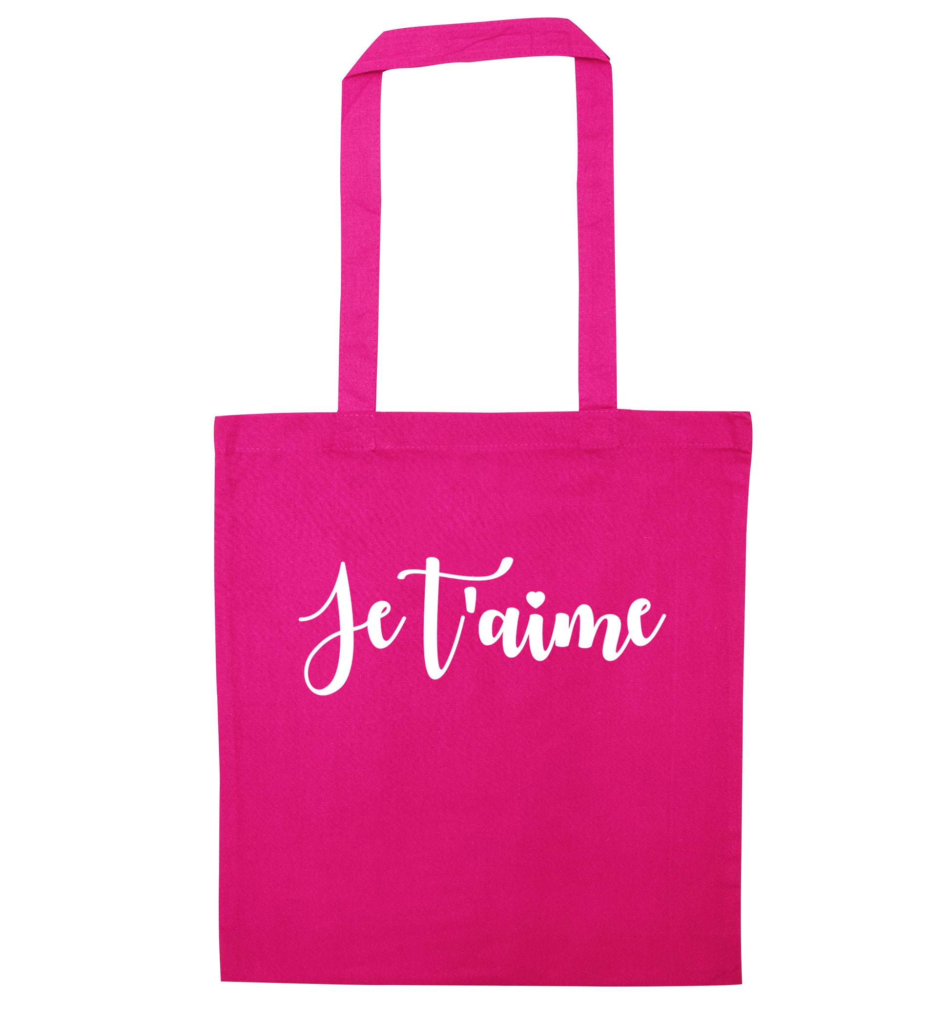 Je t'aime - I love you pink tote bag