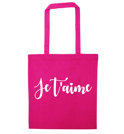 Je t'aime pink tote bag