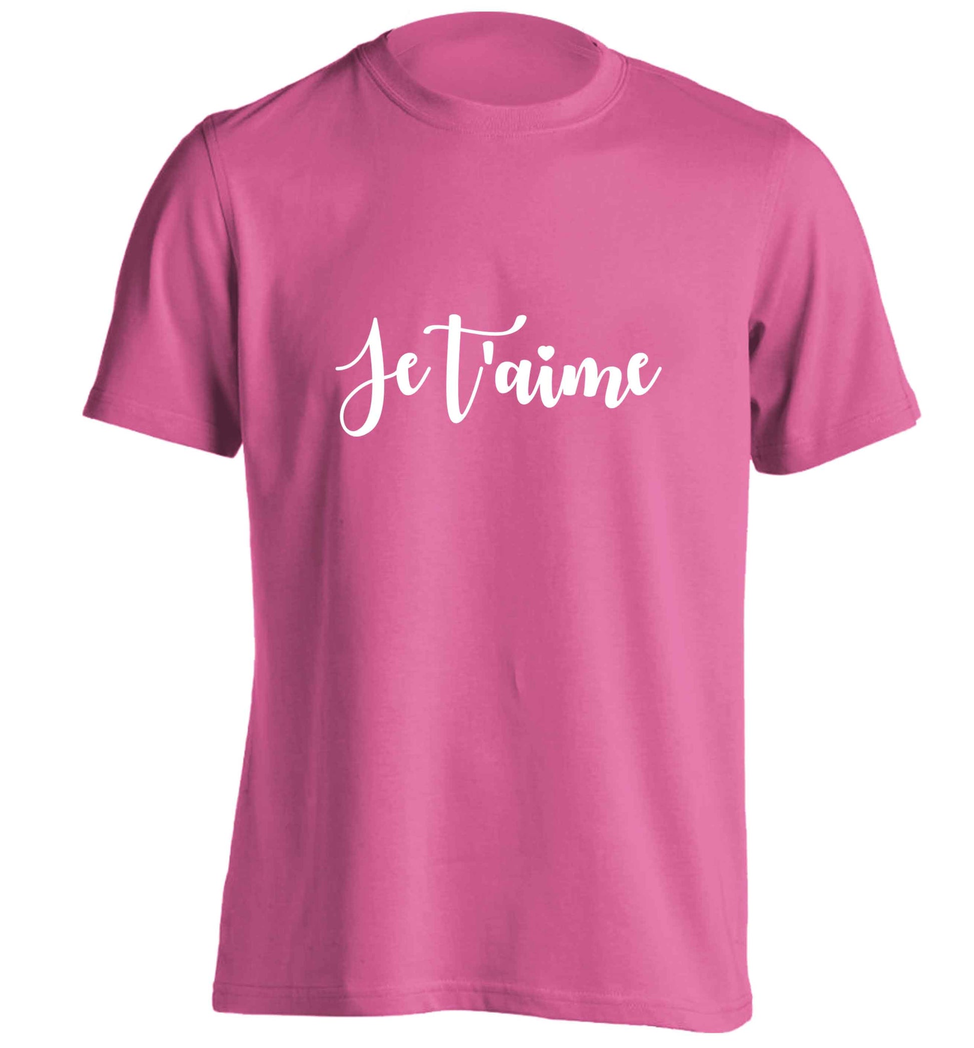 Je t'aime adults unisex pink Tshirt 2XL