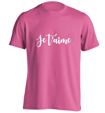Je t'aime adults unisex pink Tshirt 2XL
