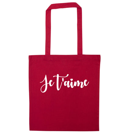 Je t'aime - I love you red tote bag