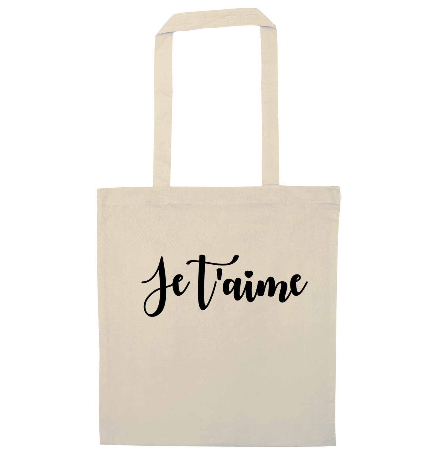 Je t'aime - I love you natural tote bag